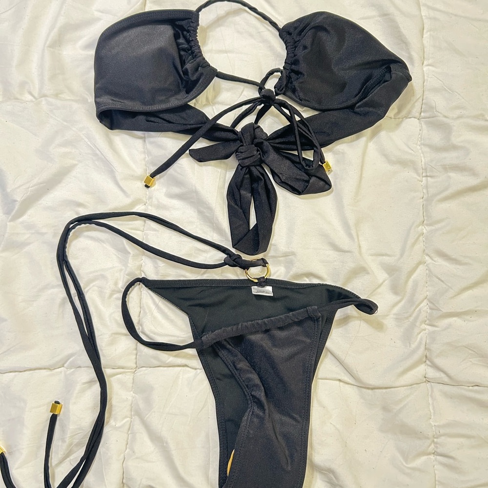 Black Tie Bikini Set